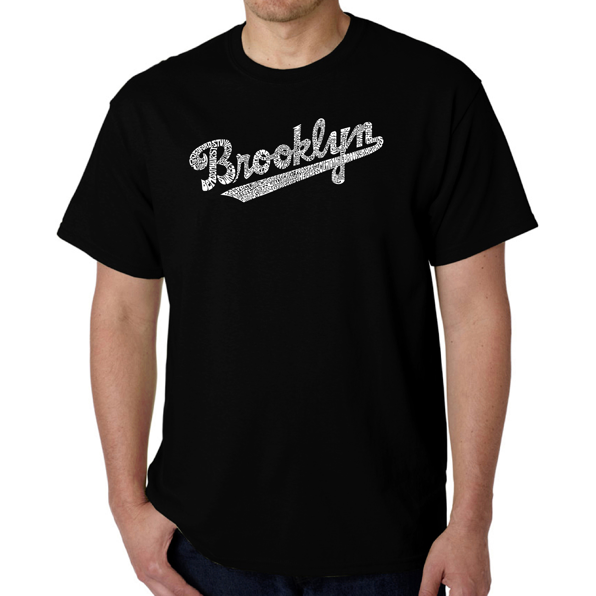 T-Shirt Homme New York Brooklyn Graffiti - Manches Courtes, Coupe Classique, Noir
